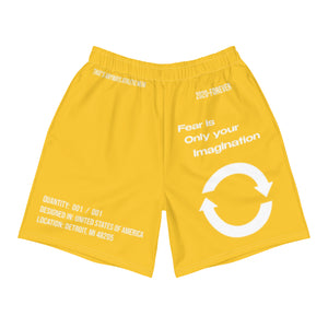 Open image in slideshow, Men’s Workout Shorts - Yellow/White
