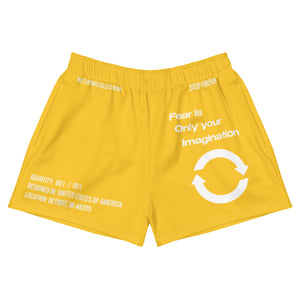 Open image in slideshow, Women&#39;s Athletic Short Shorts - Yellow/White
