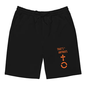 Open image in slideshow, Men&#39;s Cotton Shorts - Black/Orange
