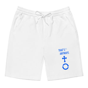 Open image in slideshow, Men&#39;s fleece shorts - White/Blue
