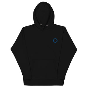 Open image in slideshow, Embroidered Arrows Hoodie - Black/Blue
