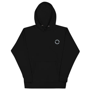 Open image in slideshow, Embroidered Arrows Hoodie - Black/Gray
