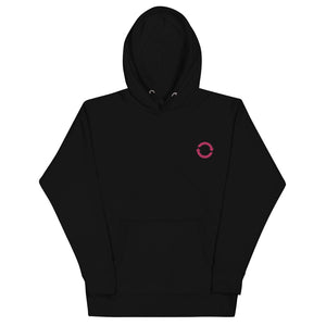 Open image in slideshow, Embroidered Arrows Hoodie - Black/Pink
