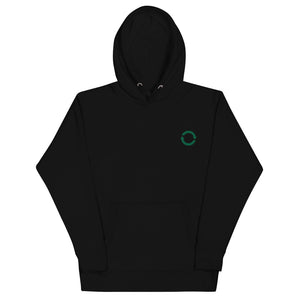 Open image in slideshow, Embroidered Arrows Hoodie - Black/Green
