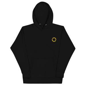 Open image in slideshow, Embroidered Arrows Hoodie - Black/Yellow
